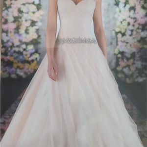 New Size 10 Martina Liana Bridal Gown - Stone and Rose Tulle Over Peony …